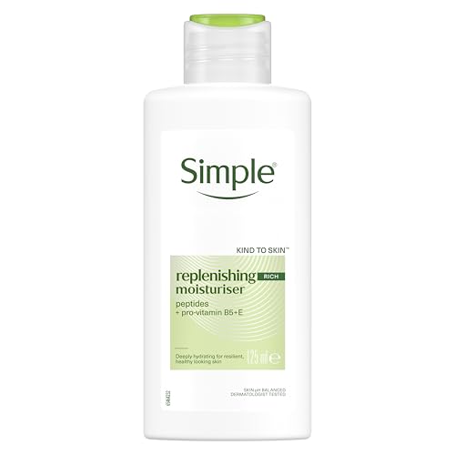 Simple Kind to Skin Replenishing Rich Lotion Moisturiser with Pro-Vitamins B5 + E for Dry, Sensitive Skin 125 ml