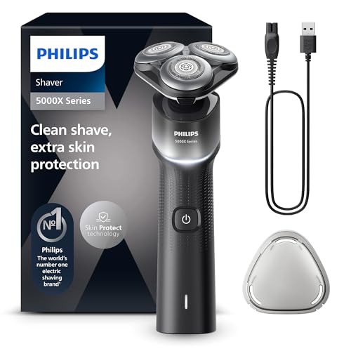 Philips Shaver Series 5000X Electric Shaver for Wet and Dry Shaving, Skin Protect Technology, Flexible 360 Degree Shaving Head, Charge in 1 Hour/5 Min Fast Charge