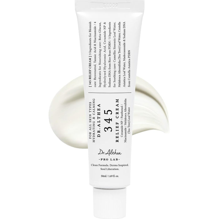 Dr.Althea 345 Relief Cream | Moisturiser with PDRN & Centella for Soothing Recovery and Blemish Care | Korean Vegan Skin Care for All Skin Types, 50ml
