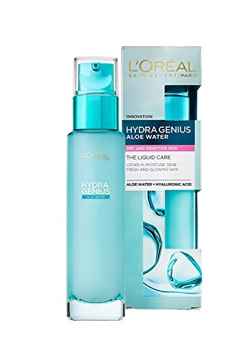 L’Oréal Paris Hydra Genius Aloe Water - Normal & Combination Skin, Provides Intense Liquid Hydration for Glowing Skin, Lightweight Formula with Aloe Water & Hyaluronic Acid
